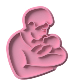 Papa baby # stempel  & cookie cutter - 2 delig