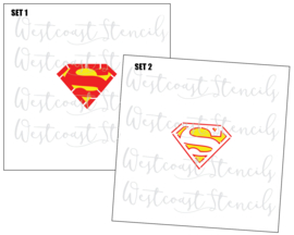 Superman logo stencil (3 delig)