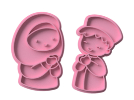 koppel man & vrouw stempel & cookie cutter - 4 - delig