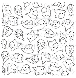 Ghost outlines  cookie stencil