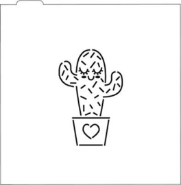 Cactus 3 cookie cutter & stencil