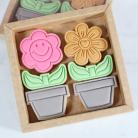 Bloemen set stempels & cookie cutters - 6 delig