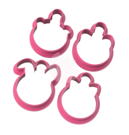 Kerstbal diertjes 5,5 cm cookie cutters 4 delig