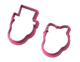 Skull couple cookie cutters 2 pieces