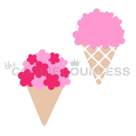 Bouquet or Ice Cream - 2 Piece Stencil