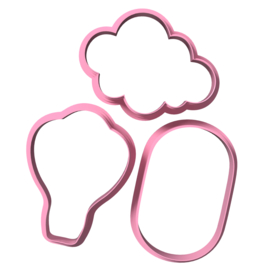 in de wolken set cookie cutters - 3 delig