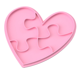 Puzzel hart stempel & cookie cutter (2 delig)