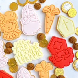 Wortel cookie stempel & cookie cutter 2 delig