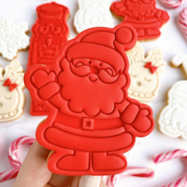 Santa stempel & cookie cutter - 2 delig