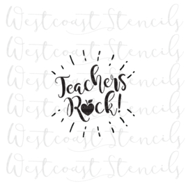 Teachers rock hero cookie stencil