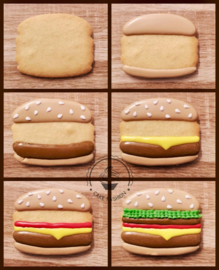 Hamburger & hotdog cookie cutters 2 delig - minder mooi geprint
