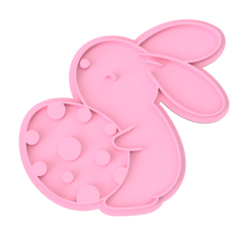 haasje met paas ei stempel & cookie cutter 2 delig