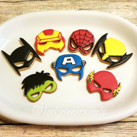 Superhelden maskers cookie cutters 7 delig