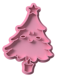 Kerstboompje #  stempel & cookie cutter - 2 delig