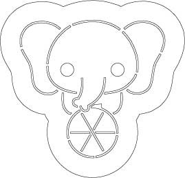 Circus olifant cookie cutter & stencil