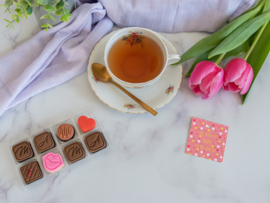 Bonbon stempel set & cookie cutters 9-delig doosje wit