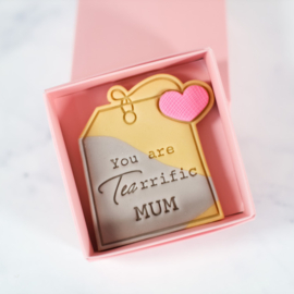 Theezakje 2 stempel & cookie cutter 3-delig