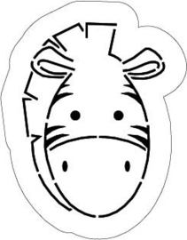 Zebra cookie cutter & hulp stencil - 9 cm