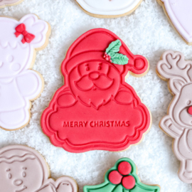 Santa banner # & cookie cutter - 2 delig