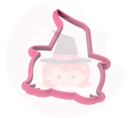 Heks cookie cutter & hulp stencil (voorbeeld incl.)