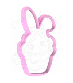 Bunny cupcake cookie cutter & stencil