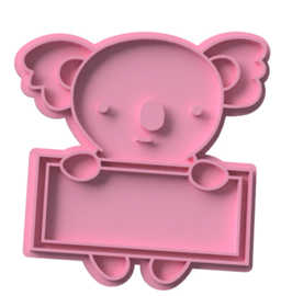 Koala met bord stempel  & cookie cutter - 2 delig