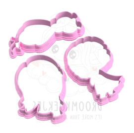 IJs prinsessen set - 3 delig  cookie cutters & hulp stencils