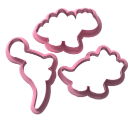 Dino stempel set & cookie cutter - 6 delig