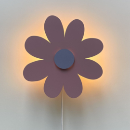 SALE | Bloem wandlamp oudroze-paars