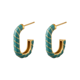 Oorbellen Coated Green