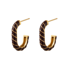 Oorbellen Coated Dark Brown