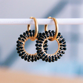 Oorbellen Black Round