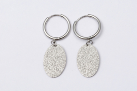 Oorbellen Ovale Glow Silver