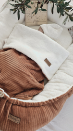 Babynestje Toffee velvet rib / Teddy kort