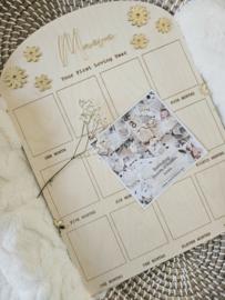 Polaroid Collage Fotobord ~ Golden 12 Months Bloemen