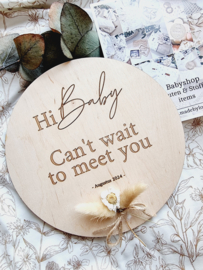 Hi baby can't wait to meet you & gedroogde bloemetjes