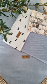 Deken Babyblauw Rib Velvet & Strik