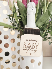 Wijn label hanger Sip Sip Hooray