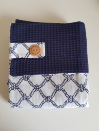 Doekydeken maritiem/donkerblauw wafel SALE