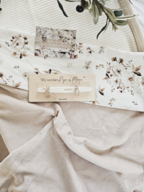 Deken Beige Velvet / Romantic flower