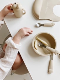 Bestekset RVS oysterbeige eendjes