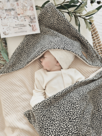 Badcape Panter zand / Champagne Velvet Rib
