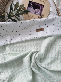 wandelDeken Grof Wafel Mint / Confetti  kortsale