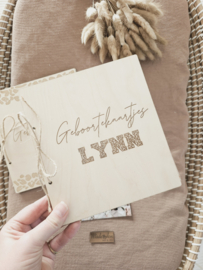 Bewaarbundel geboortekaartjes Letters Panterprint