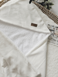 Badcape Knit wit/Badstof wit ~ Voorraad item