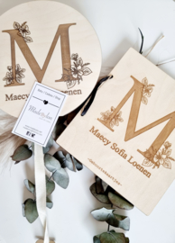 Houten Muziekdoosje Botanisch Letter