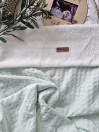 wandelDeken Grof Wafel Mint / Teddy  kortsale