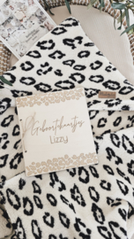Bewaarbundel geboortekaartjes Panterprint & Naam