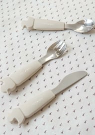 Bestekset RVS oysterbeige eendjes