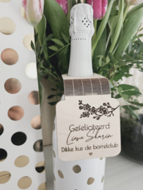 Wijn label hanger Kersenbloesem ~ Eigen tekst